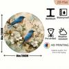 Vintage Blue Bird Flower Round Metal Tin Sign 20cm Home Garden Wall Decor