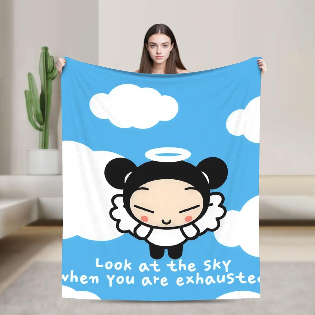 Kawaii P-Pucca Blanket Fleece Autumn/Winter  Breathable Warm Throw Blanket for Bed Bedroom Bedspreads