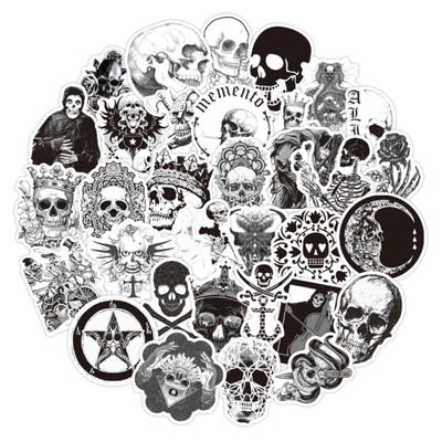 50ks Gothic Skull Pattern Graffiti Stickers Samolepící ABS dekorační obtisky na auta pro