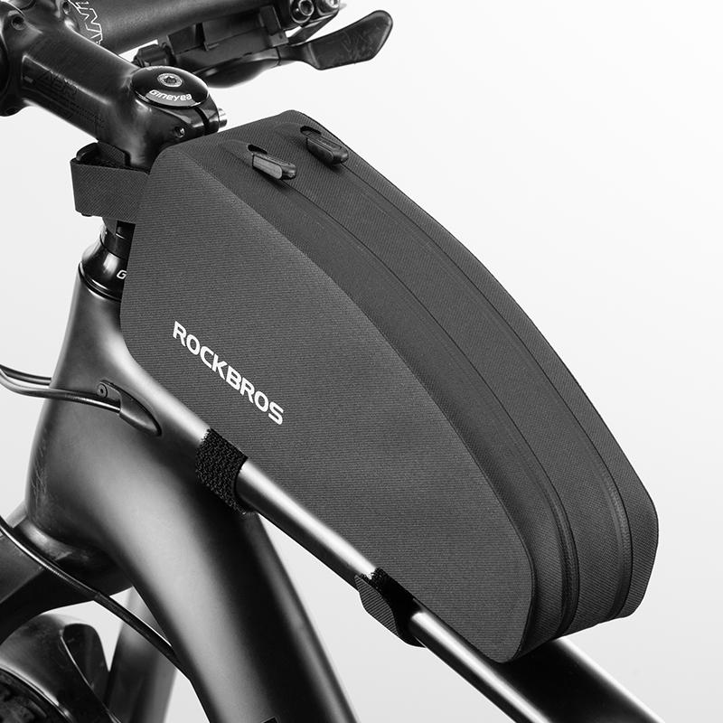 ROCKBROS Bicycle Bag Rainproof Top Tube Bag 1L 1.6L Big Capacity Nylon Ultralight Portable Doube Zipper Front Pocket Bike Bag