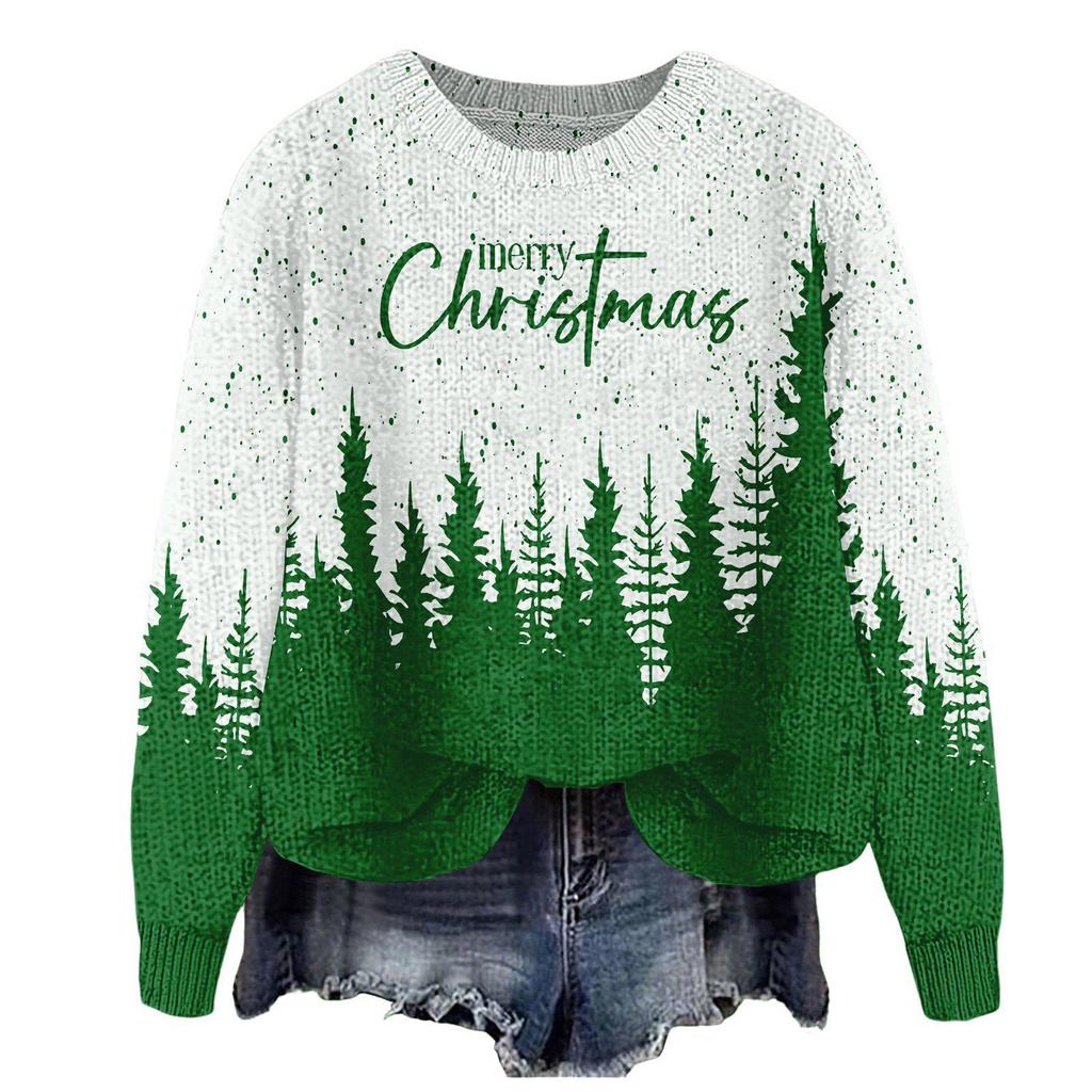 ZJW908-YT2 3D Print Christmas Pullover Sweater