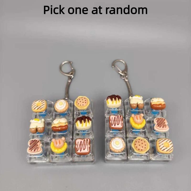 9 Keys Mini Mechanical Keyboard Keychain Without Light Clicker Stress Relief Fidget Cute Pocket Anxiety Relief Pendant Gift