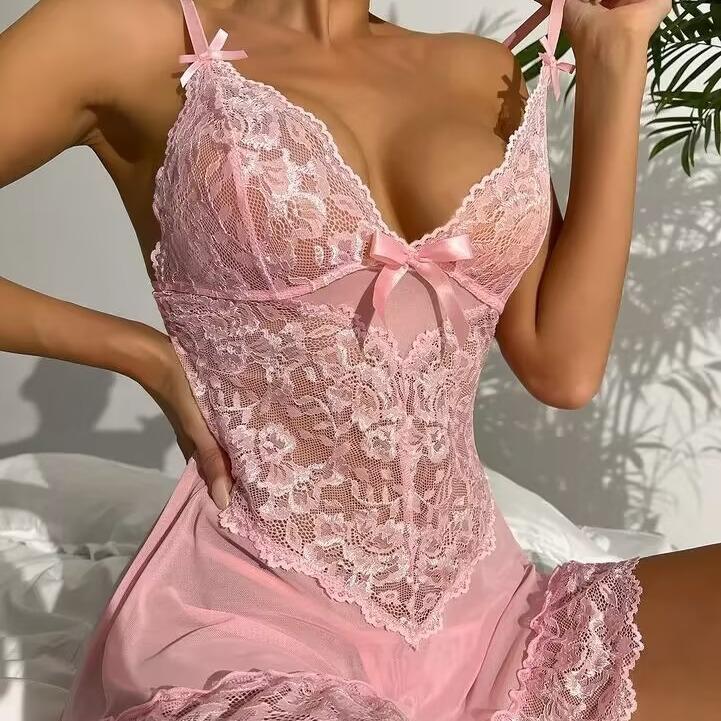 Sexy Sexy Pajamas For Women, Suspender Nightgown, Lace Mesh Sexy Dress