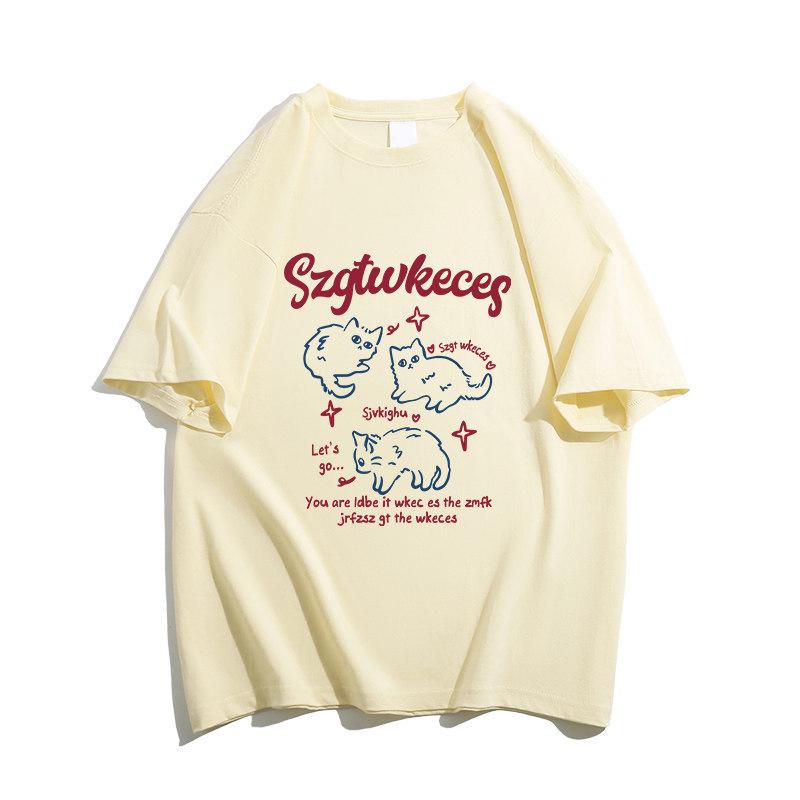 2026 Summer American Retro Plus Size Women's Casual Printed Short Sleeve T-shirt