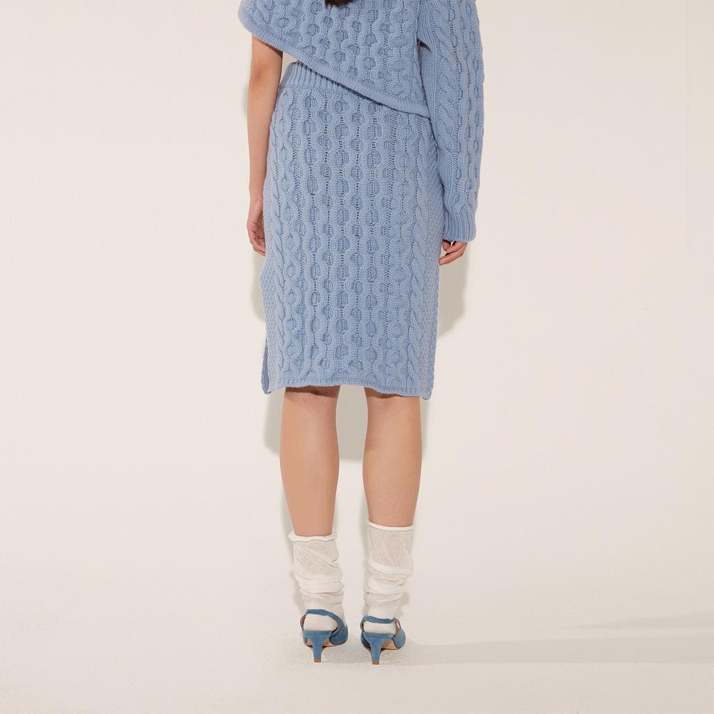 Soltipebeul Fisher Slit Skirt [Blue]