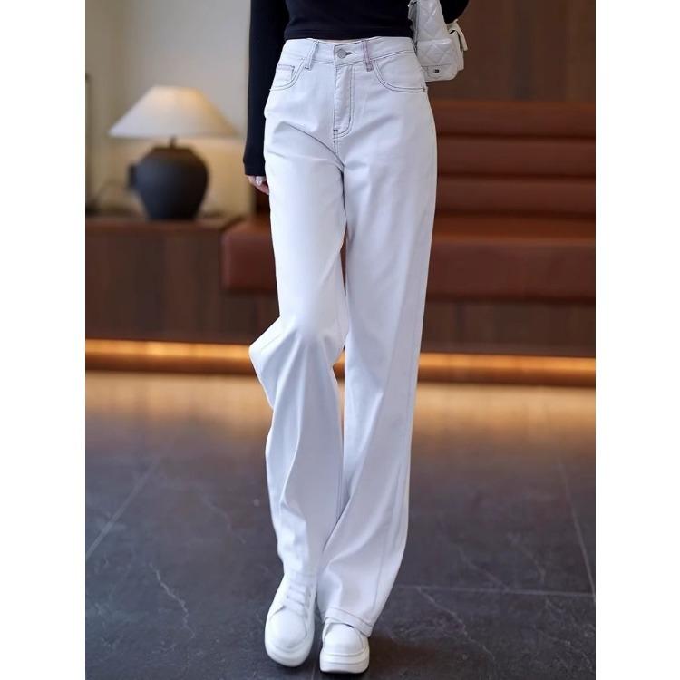 Blugi drepți cu talie înaltă pentru femei Spălare deschisă Modă de primăvară-toamnă Confortabili