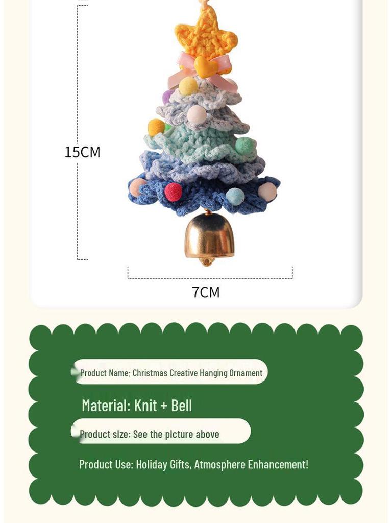 2025 Gehäkelte Plüsch-Weihnachtsbaumschmuck - Kleine Dekoration für Baum oder Auto