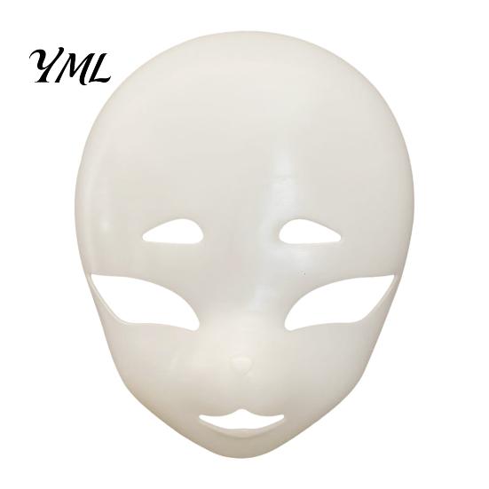 Full Face Plastic Mask DIY Blank Fox Mask, White Furry Head Base Unpainted Animal Anime Style Costume Fursuit Accessory for Halloween Masquerade