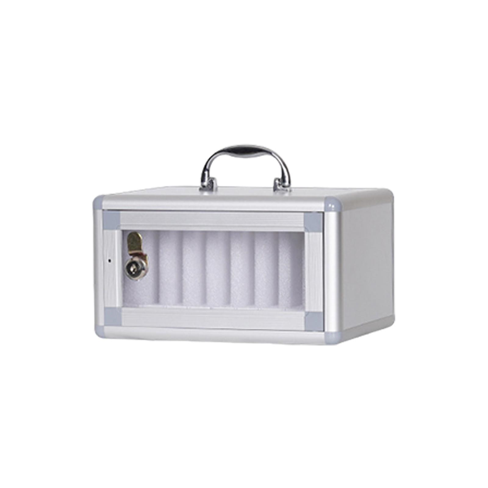 

Wall Mounted Aluminum Alloy Phone Storage Cabinet Secure Lockable Transparent Door Multi Slot Organiser For Classrooms 8