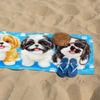 Cute Shih Tzu Dog Beach Towel Flat Print Microfiber Large Bath Towel for Kids Adults Swimming Pool Travel Summer Decor