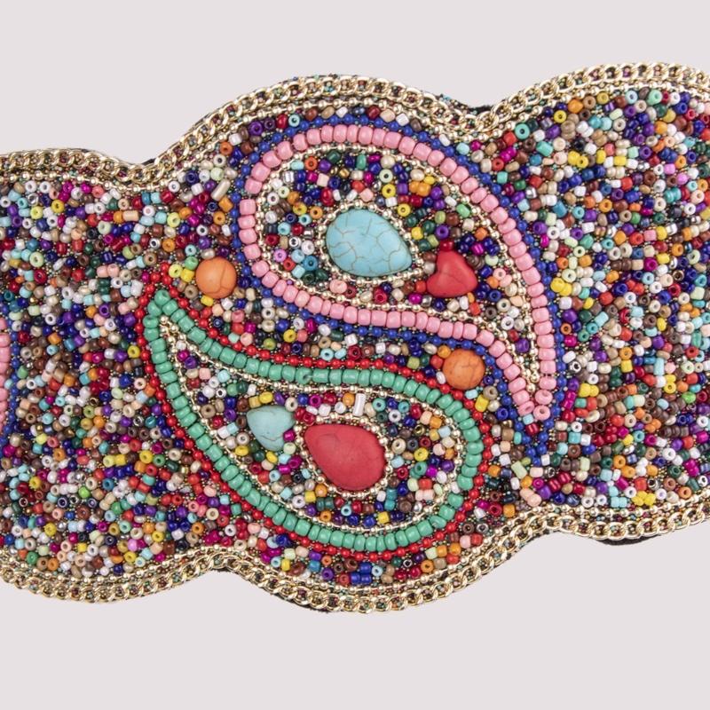 Elastic Corset Belt Cincher Belt Corset Belt Bohemian Underbust Corset Snap Waist Belt Female Girdle Beaded Waiststrap