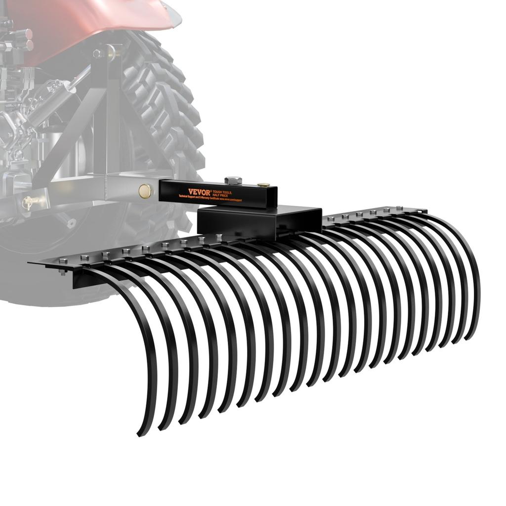 Tow Behind Landscape Rake 60" Lawn Dethatcher Rake with 21 Steel Tines