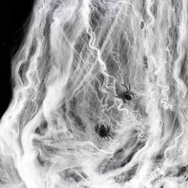 Haunted House Halloween Spider Web and Silk Decorations with Spiders