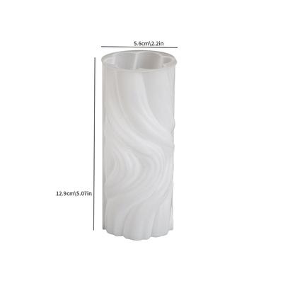 Crystal Epoxy 3D Water Wave Cylinder Candle Mold Epoxy Resin Silicone Cake Resin Mold DIY Craft Handmade Soap Mold
