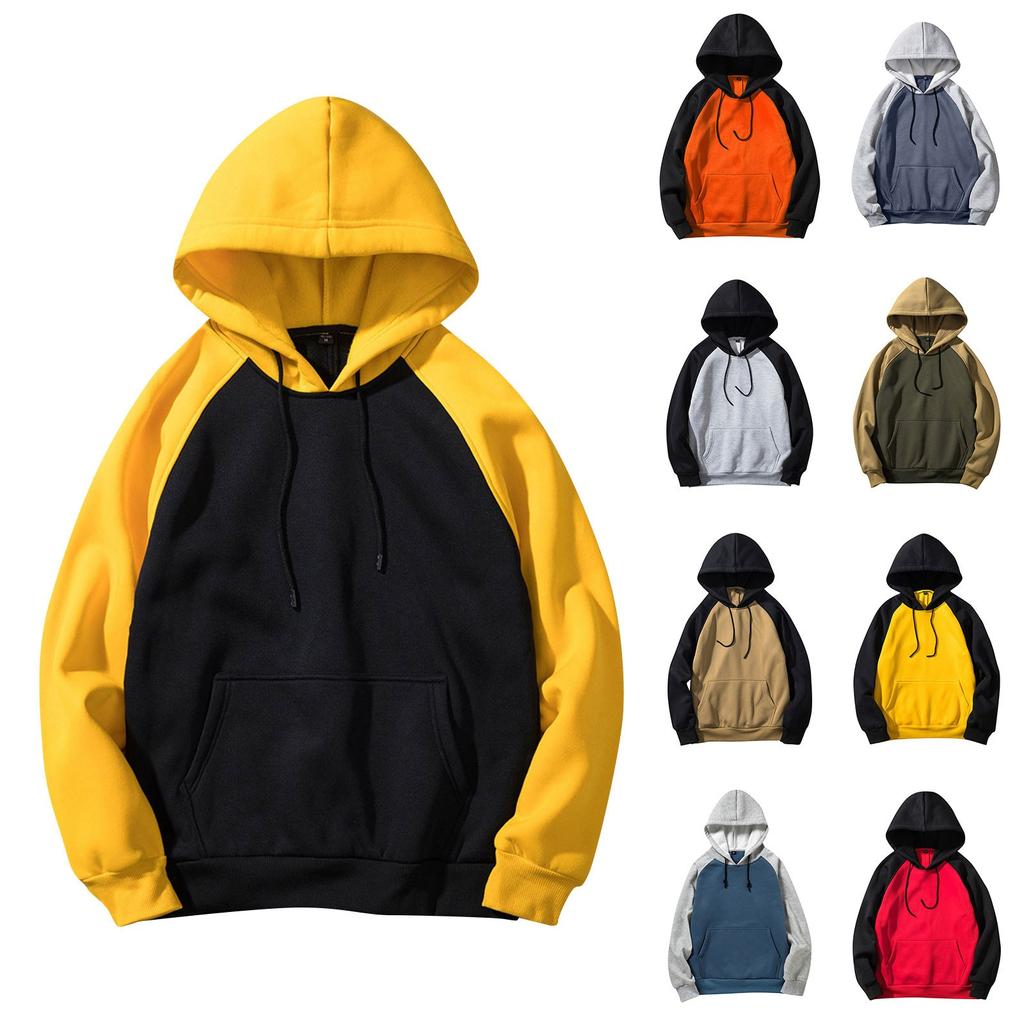 Street Man Loose Blank Fleece Sweater Men'S Large Long Sleeve Hoodie