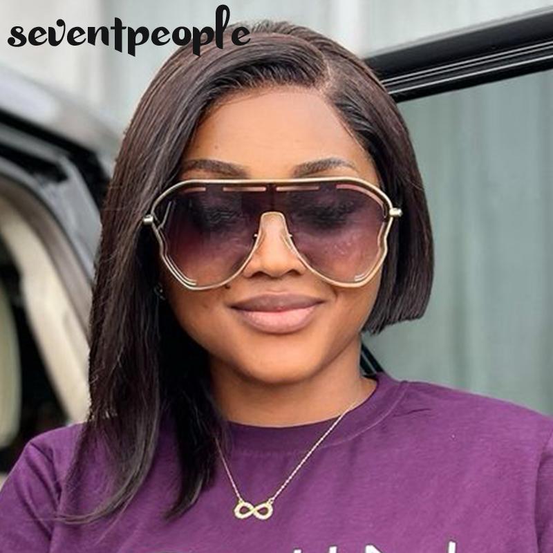 Oversized Square Shield Sunglasses Women Big Frame  Luxury Brand Butterfly One-Piece Sun Glasses For Ladies Eyewear UV400