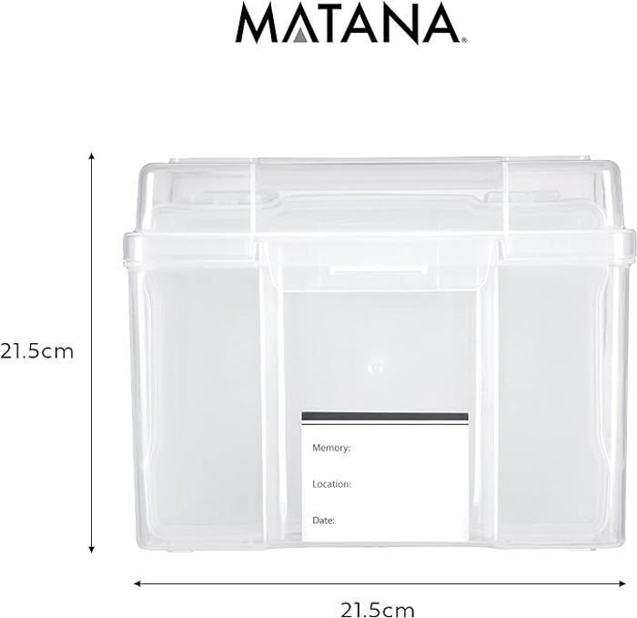 Boîte de Rangement - MATANA - Organisateur de Photos - 600 Photos 5R - Étiquettes Incluses - Polyvalente