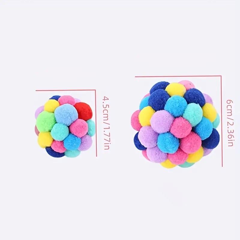 Cat Toys Cat Plush Ball Toy Pet Elastic Bell Ball Self Hi Ball Playing Cat Colorful Woolen Ball