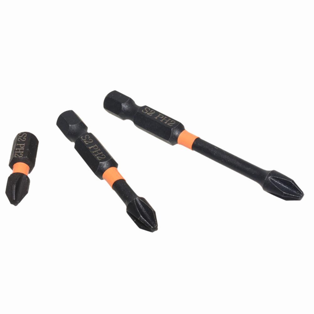 S2 Alloy Steel Cross PH2 Bit 1/4 Hex Shank Electric Screwdriver Bits Tips Impact Resistance Hand Tools for Electrician Mechanic