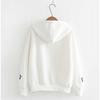 Women's Plus Velvet Hooded Sweatshirt - Korean Style, Loose Fit for Autumn/Winter, Best Friend Outfit, Japanese-Inspired, Thick & Versatile Outerwear