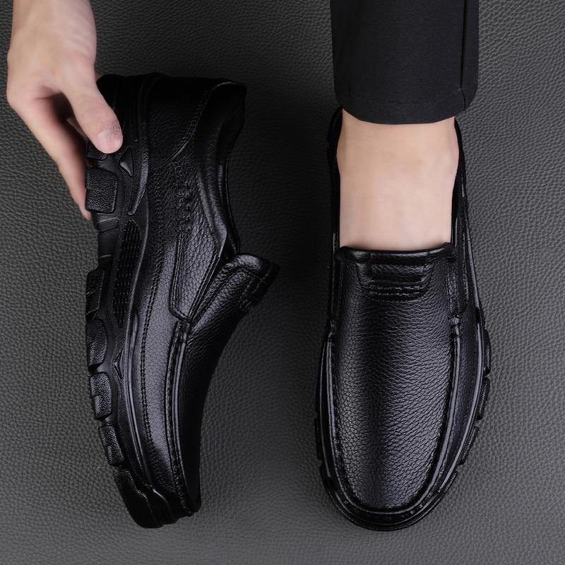 Pánská formální obuv z pravé kůže Luxusní značkové neformální italské pánské boty pro řidiče Pohodlná pracovní obuv