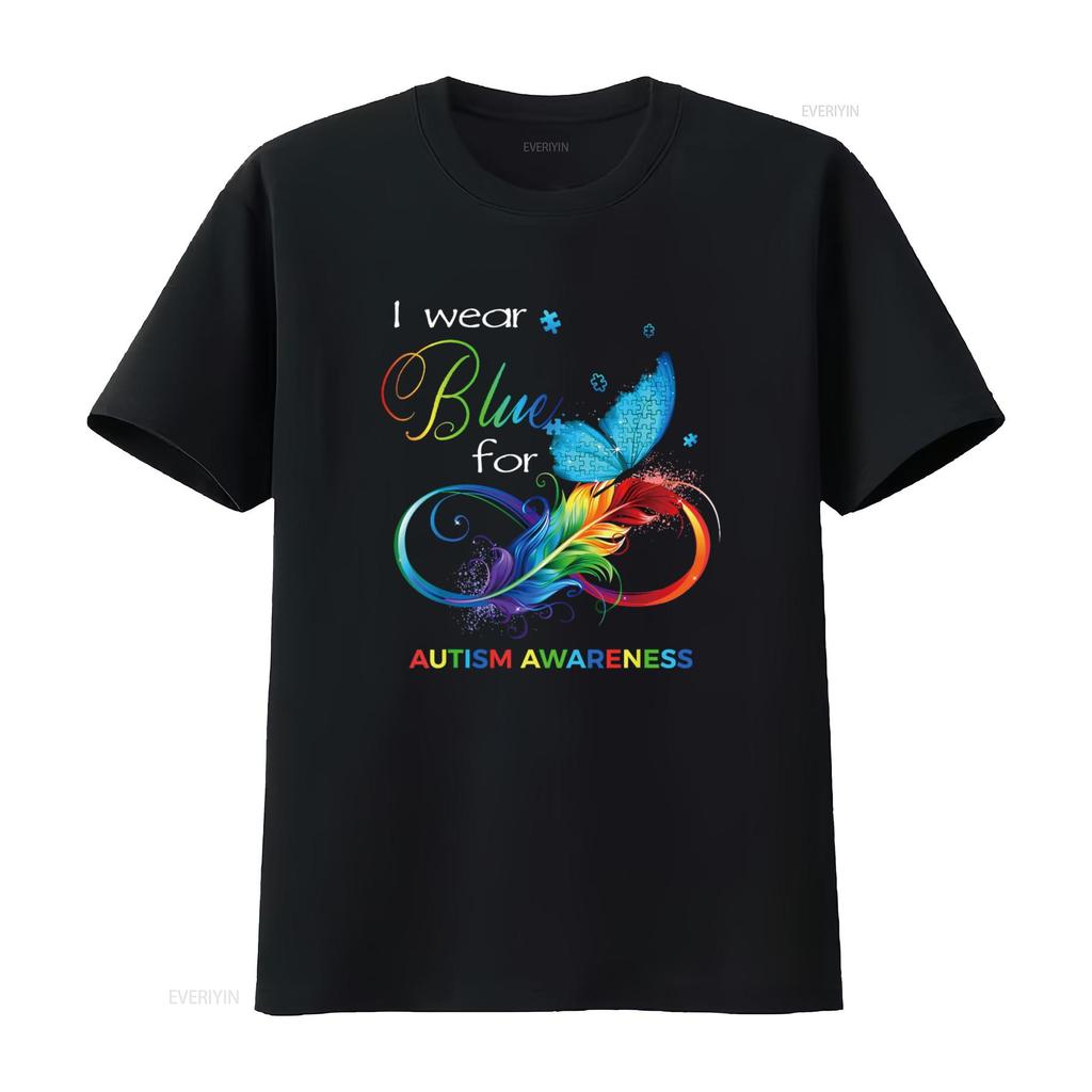 I Wear Blue for Autism Awareness Month Kids T Shirt vintage Washed Top For Everyday Wear designer clothes Versatile Slightly