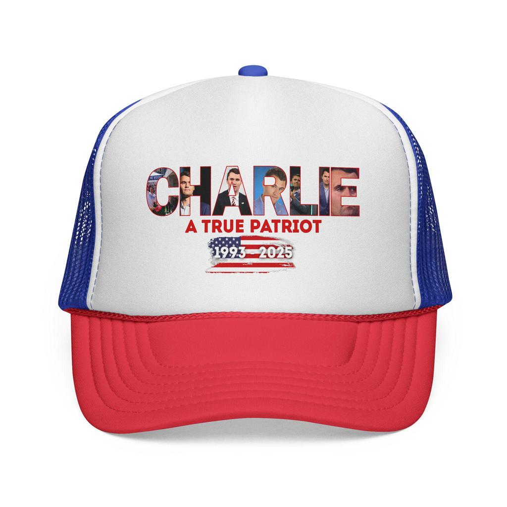 Charlie Kirk A True Patriot Tribute Trucker Hat. Patriotic Baseball Hat. And For Charlie Kirk.