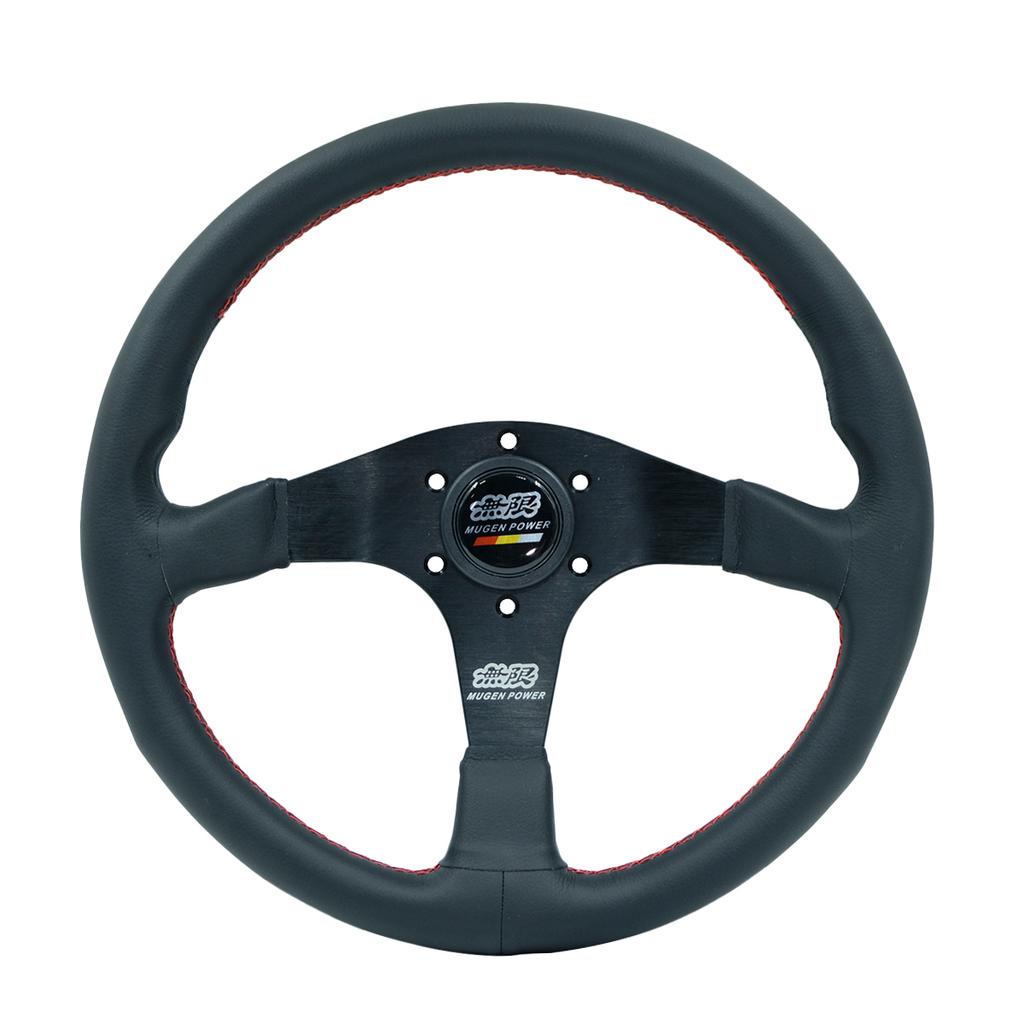 Modification de Voiture Volant de Course en Cuir Daim, Sport de Compétition 14 pouces Mugen Plat Universel