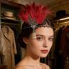 Einzelne Feder-Kopfbedeckung mit Diamant-Make-up-Kugel-Haarband 1920er Jahre Retro-Thema Accessoires Party Elegantes Kostüm