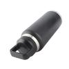 Sport Wasserflasche Edelstahl PP Tragbar Auslaufsicher Sportkessel für Outdoor Camping Fitnessstudio Reisen Büro Schwarz