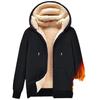 Autumn and Winter Fleece Warm Men's Hooded Cardigan Men's Casual Versatile Solid Color Anti Cold Men's Sweatshirt Jacket