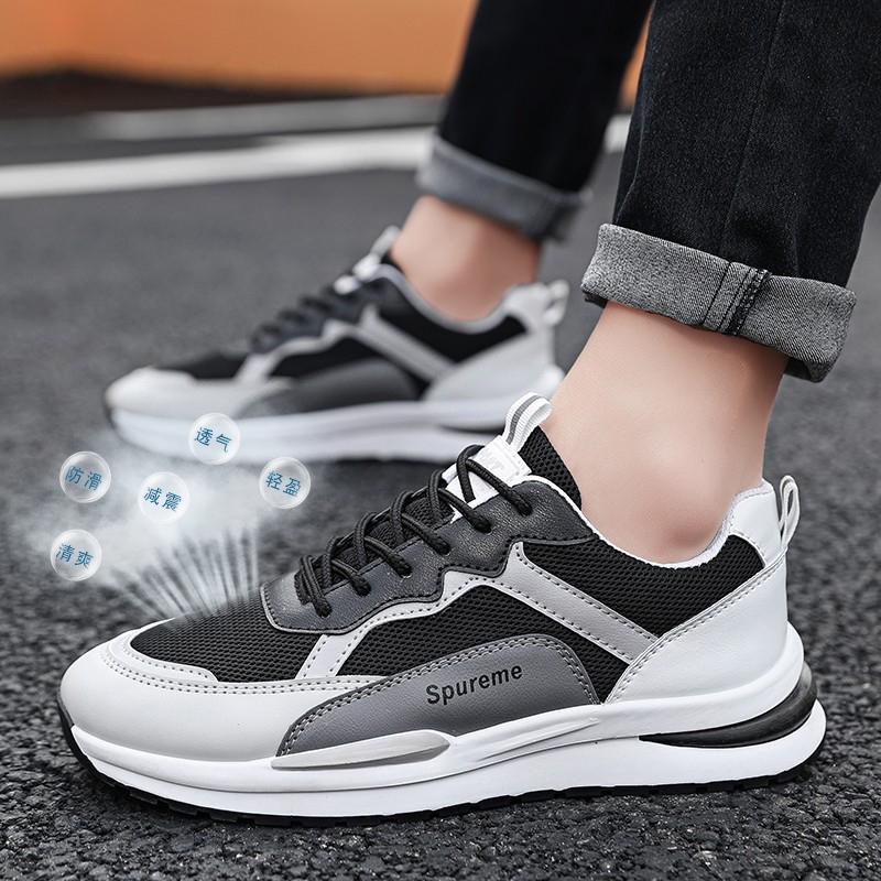 Men's Sporty Casual Shoes Breathable Mesh Versatile Student Trendy Footwear Comfortable All-rounder Flat Laced Tennis Shoes