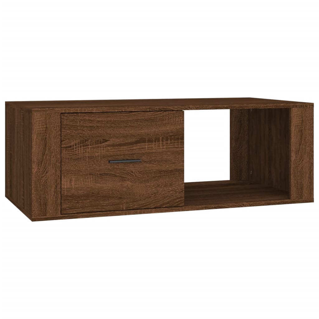 Coffee Table Brown Oak Effect 100 X 50.5 X 35 Cm Engineered Wood