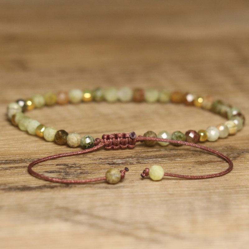 Fancy Jasper Faceted Bead Bracelet – Gold Accent Adjustable Boho Jewelry, Earthy Calm Gift for Women
