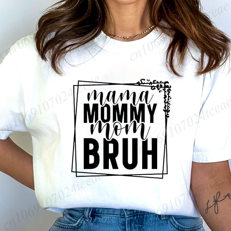 Women Fashion T Shirt Mom Life Print Funny Tops Womens Casual TShirt Tops blessed mama Tee mom of boys Aesthetic Mom Clothes