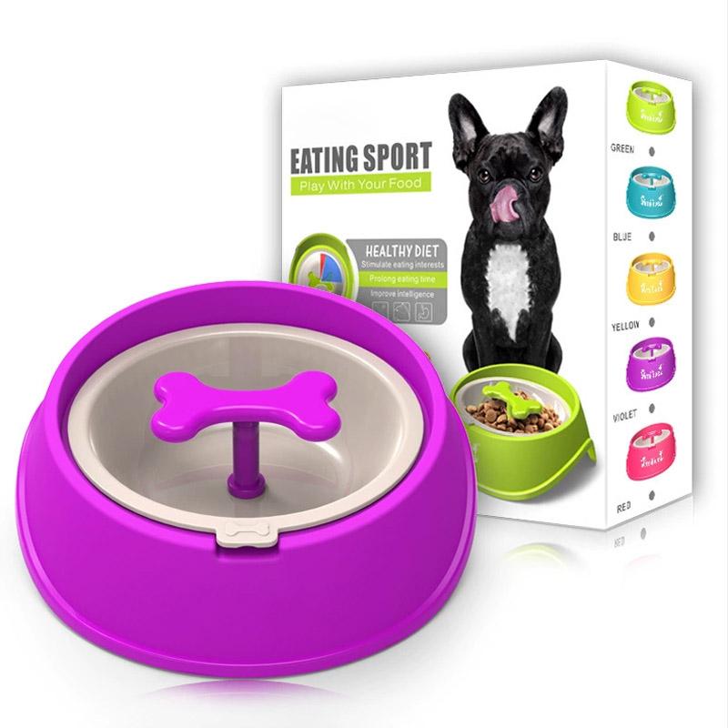 

Dog Slow Feeder Bowl Anti Choking Rotating Bone Design Pet Feeding Dish for small and large dog food bowl cat bowl anti-choking фіолетовий