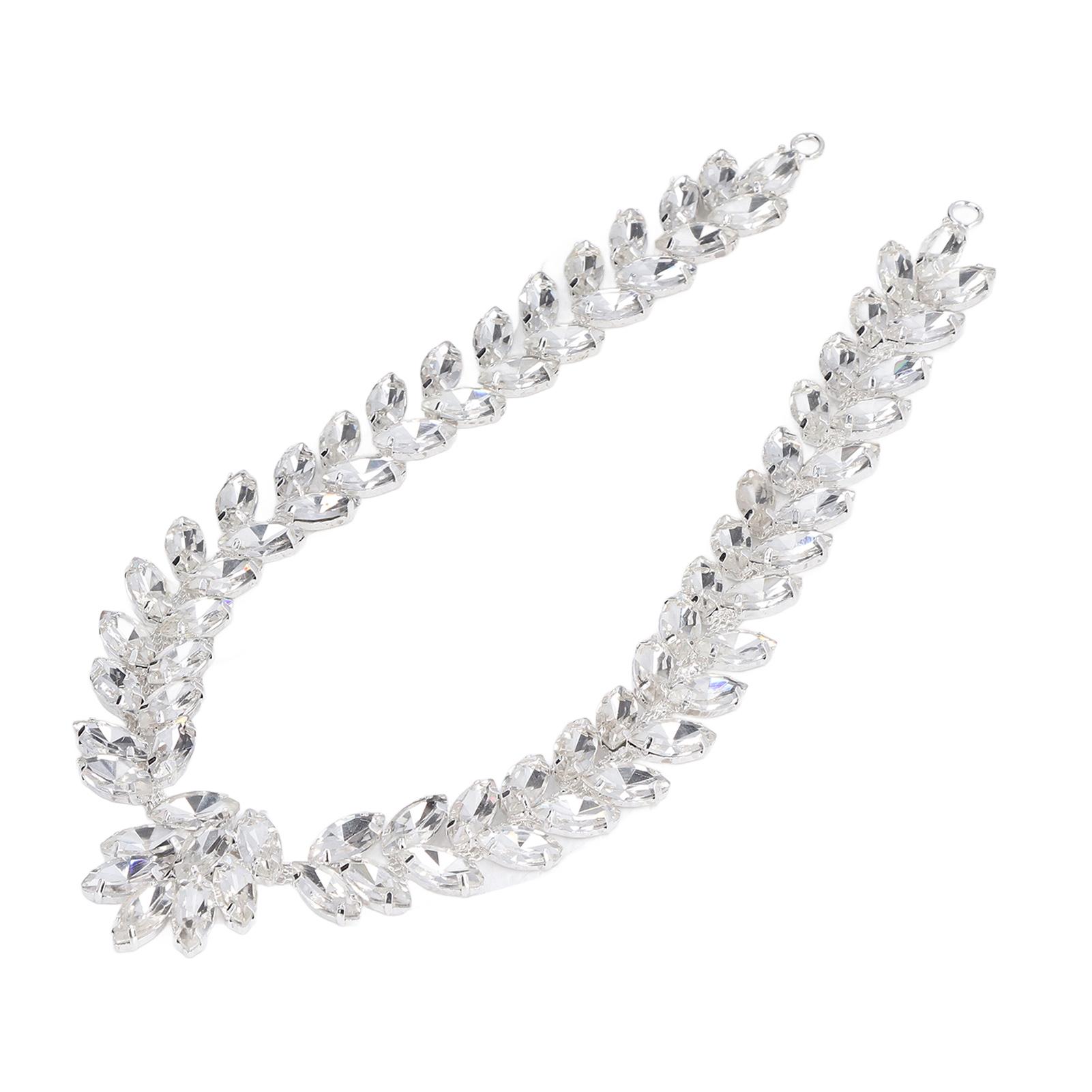 

Rhinestone Applique Eye Catching Bright Color Scratch Proof Wide Application Rhinestone Chain for DIY Clothes Headwear