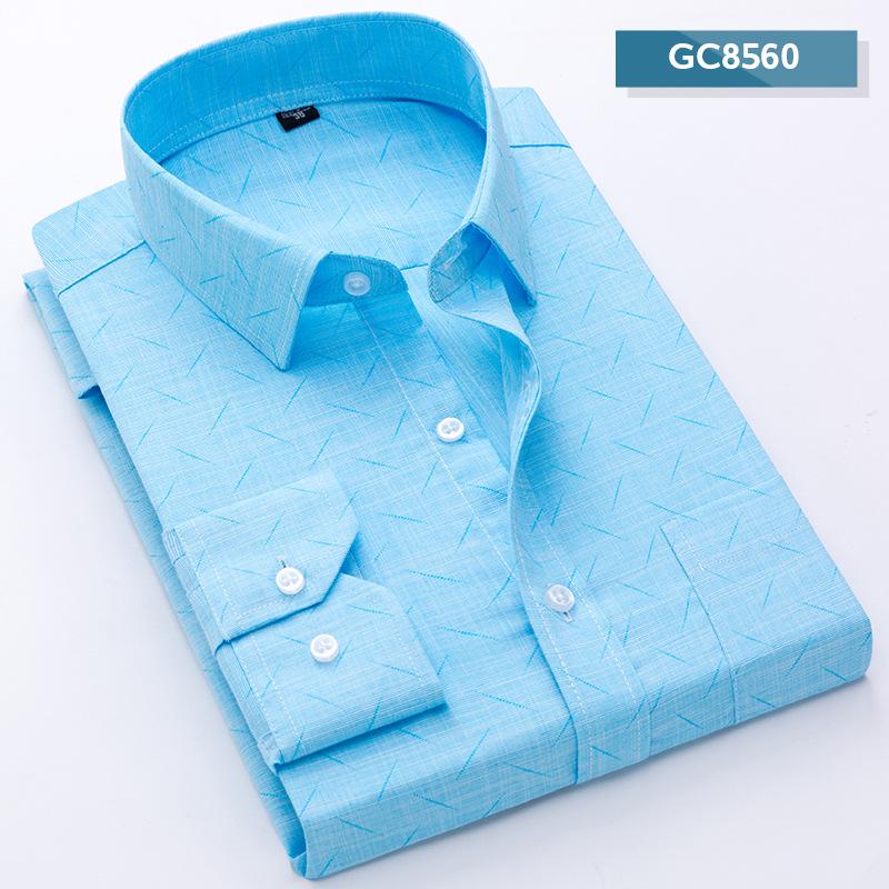 New Men s Long-sleeved Plaid Shirts Korean Spring and Autumn Designer Dress Shirts Clothing Fashion Men s Business Casual Shirts 38