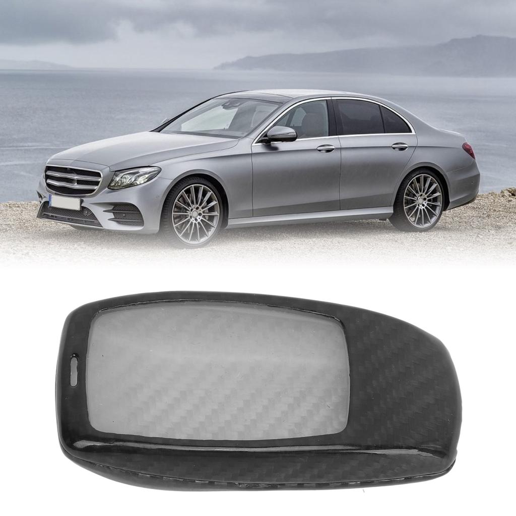 Key Fob Cover Carbon   Comfortable Touch Fade Proof Replacement for   E‑class S‑class