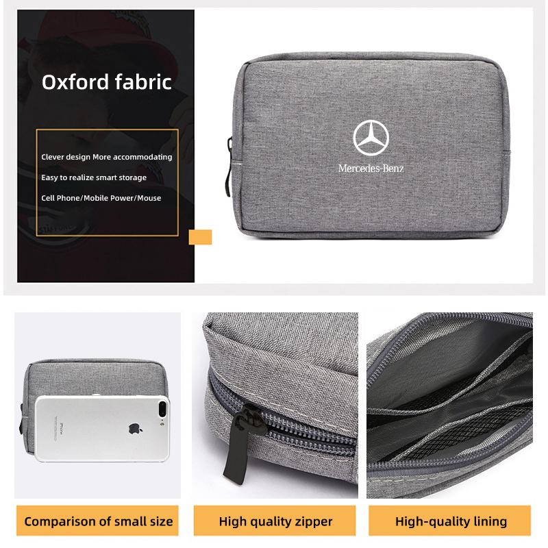 Przenośny organizer samochodowy z wieloma kieszeniami na kable i urządzenia cyfrowe do Mercedes Benz CLK GLC W212 C200 C300 W203 W204 W205 W169 W176