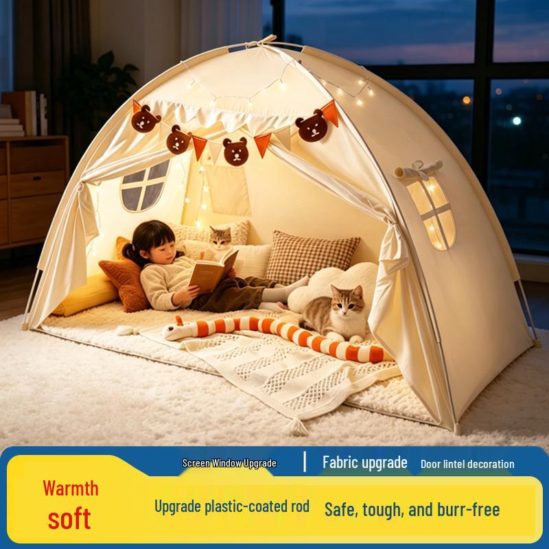Children's Indoor Cotton Tent: Breathable Secret Base Cabin for Sleeping (Kids/Boys/Adults)