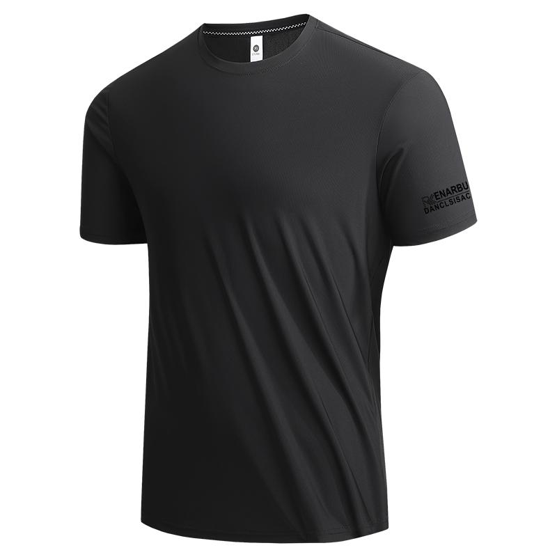 

Summer Stretch Ice Silk Quick Drying Round Neck T-shirt For Men, Quick Drying Fitness Clothes For Men, Outdoor Loose Sports And Leisure T-shirt 6XL чёрный