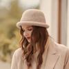 Autumn and winter wool hat women's fashion bucket hat big eaves dome cute top hat woolen adult