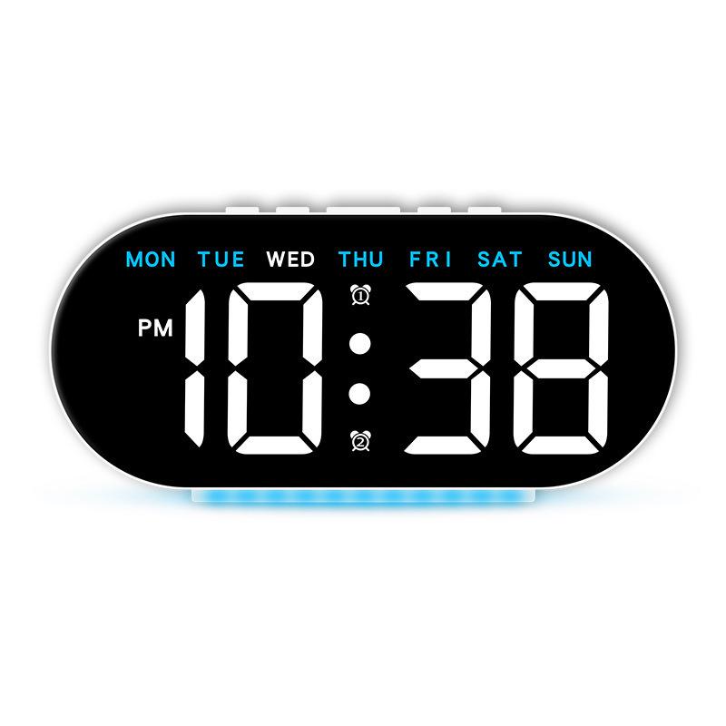Multifunctional LED Alarm Clock with Large Screen & Atmosphere Light - Model GH8035
