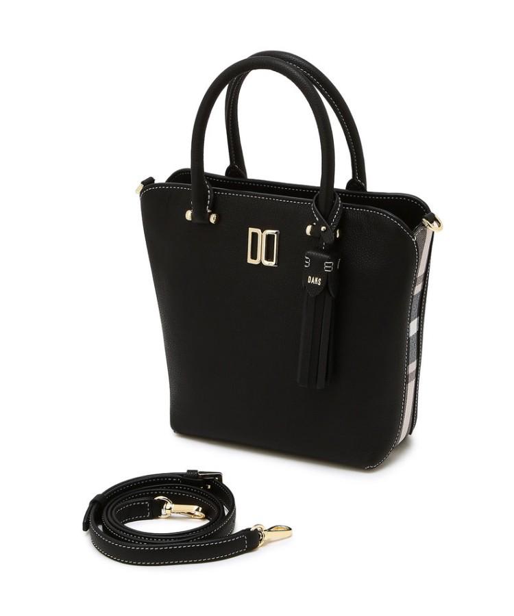 Daks Womens Accessories Black Dd Logo Cowhide Tote Bag_Dcba6E752Bk