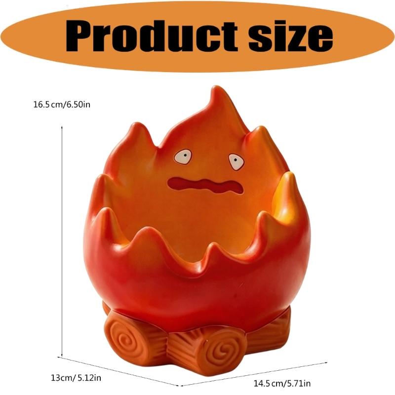 Funny Resin Flame Statue Key Bowl And Decorative Tray For Entryway Tabletop Display Practical Storage Container