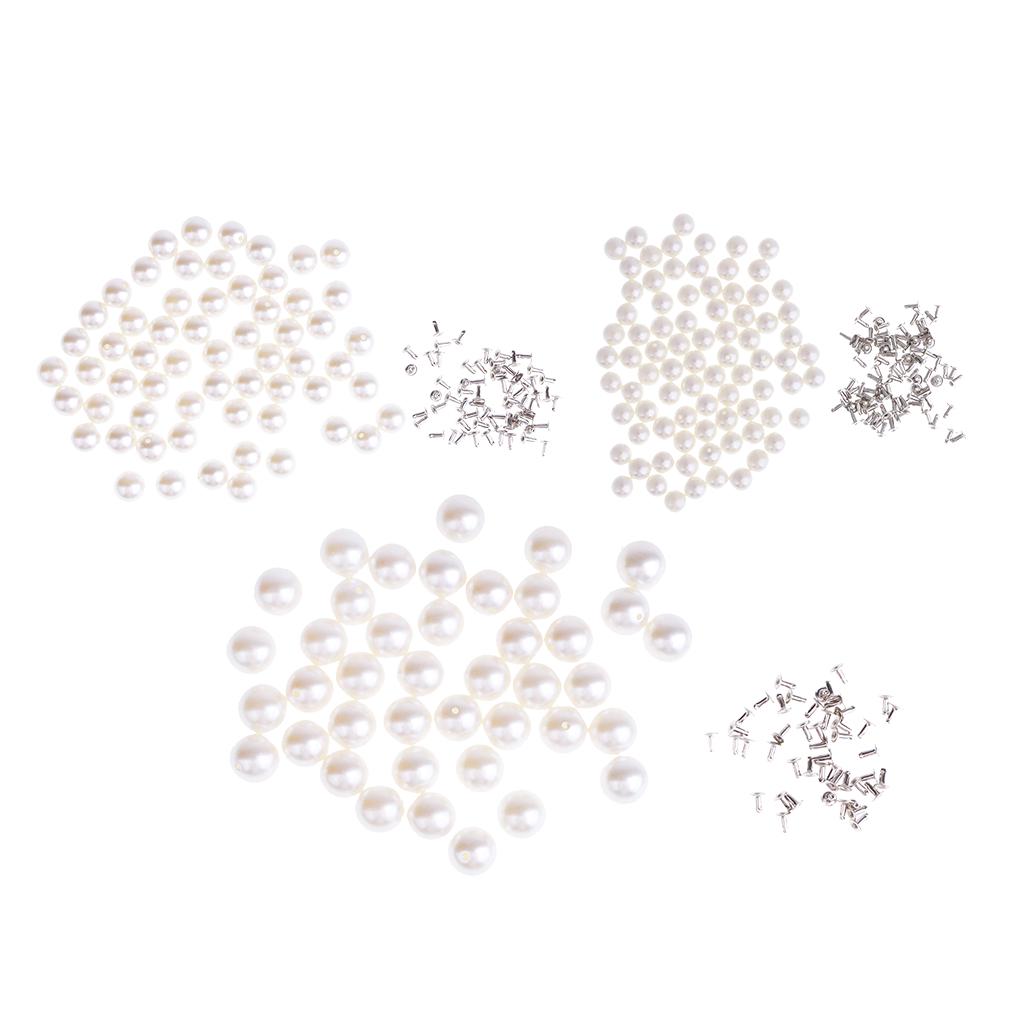 Köp Pearls Rivets Studs for DIY Leather Bag Shoes Clothes Decor 8mm 80