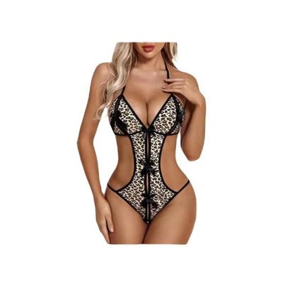 Ladysta Women's Leopard Print Halter Neck Wedding Nightwear