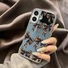 Fashion leopard print bow multifunctional makeup mirror phone case suitable for iPhone 17 16 15 14 13 12 11 Pro/Max/Plus