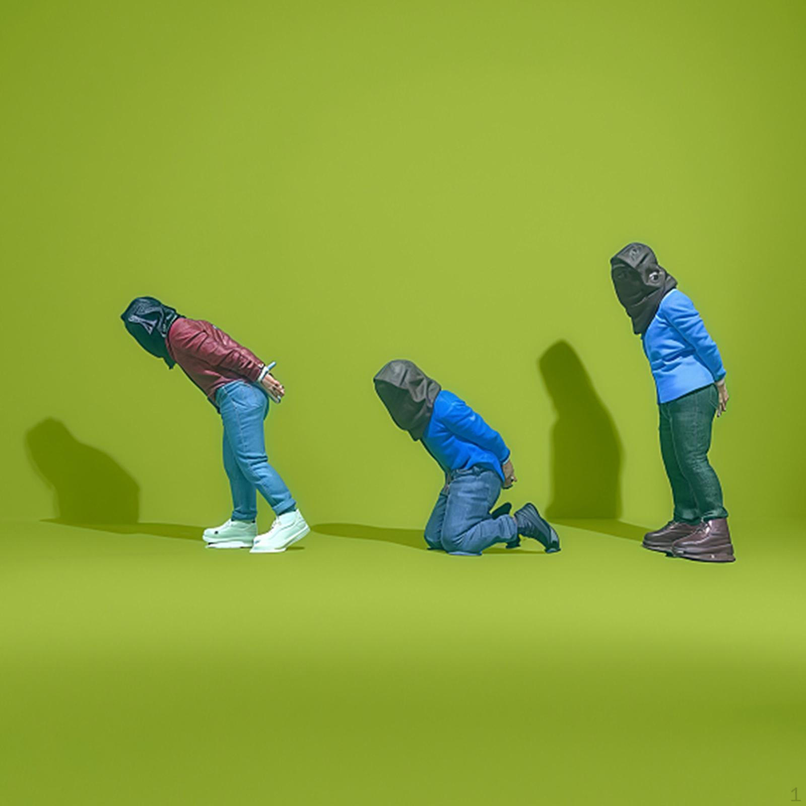 3x 1:64 Scale Hostage Miniature Figures Scene Models Decorative Ornaments for Dollhouse